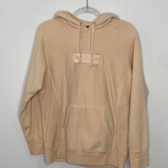 100% Authentic! Supreme peach box logo unisex cotton hoodie size SMALL - Picture 2 of 6